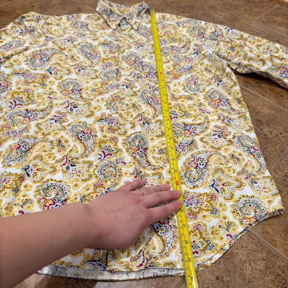 VTG Banana Republic Button Down Shirt Mens S Paisley Y2k Preppy Multicolor‎